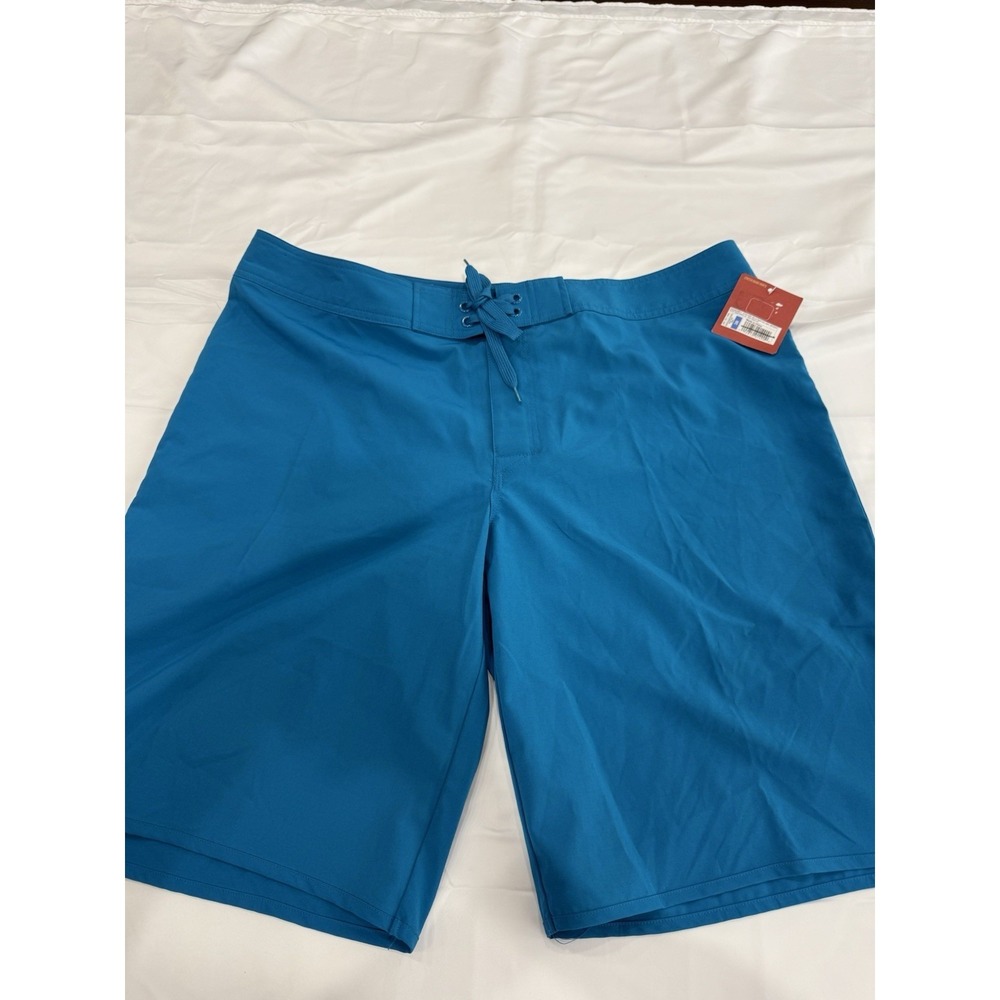 Mossimo Supply Co Men Board Short 38 Blue Drawstring Mid Rise Lightweight Beach